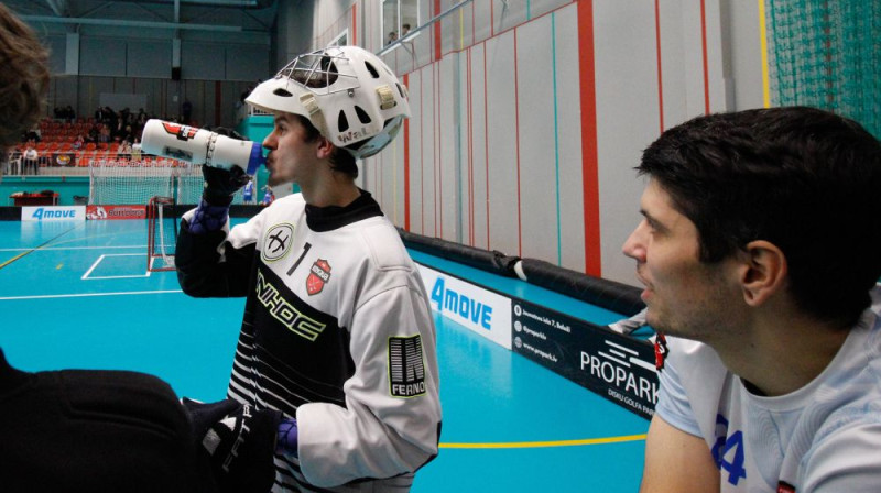 Kirilam Namļinskim (#1) pietrūka nepilnas divas minūtes, lai aizvadītu "sauso" spēli, foto: Oskars Auziņš, Ķekavas Bulldogs