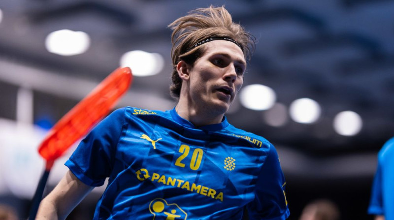Sakarias Ulriksons spēlē pret Islandi atzīmējās ar deviņiem vārtu guvumiem, foto: Floorball Frames, IFF