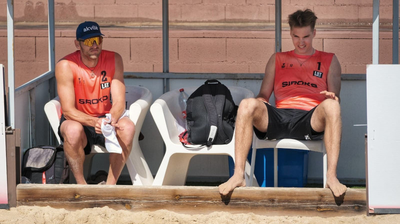Edgars Točs un Gustavs Auziņš. Foto: madridbeachvolley.com