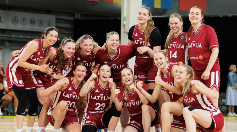 Latvijas U18 meitenes 2026. gada 1. augustā. Foto: FIBA