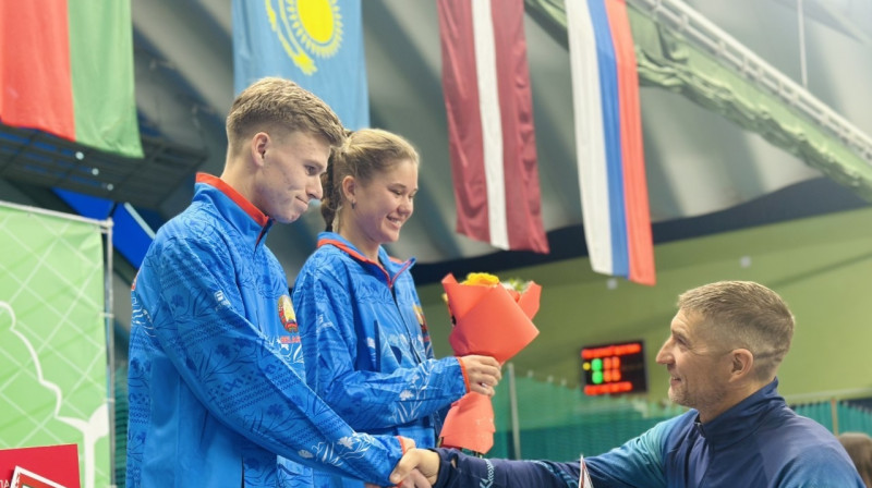 Latvijas pārstāve Kamilla Bartone februārī kļuva par Baltkrievijas telpu čempioni sieviešu dubultspēlēs un jauktajās dubultspēlēs. Foto: tennisbel.by