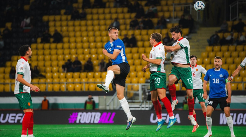 Mirklis Bulgārijas un Igaunijas valstsvienību cīņā Plovdivā. Foto: Delfi Meedia