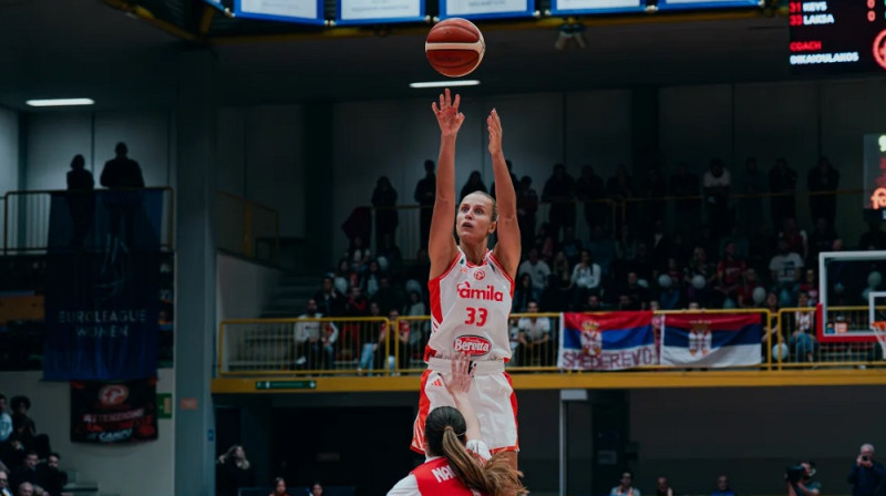 Kitija Laksa 2026. gada 22. oktobrī. Foto: EuroLeague Women