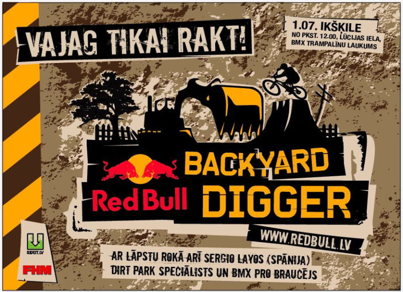 Ikšķilē un Saldū notiks BMX pasākums Red Bull Backyard Digger