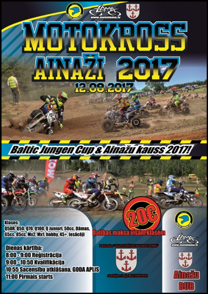 Ainažos notiks šīs sezonas vienīgais "Baltic Jungen Cup" motokross