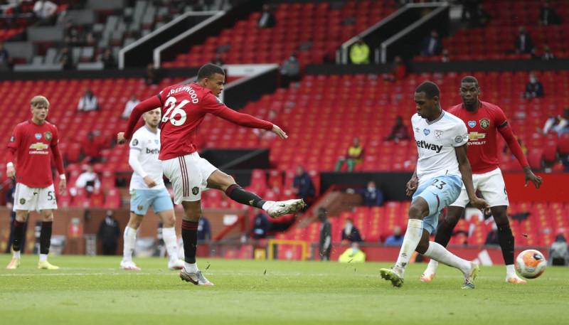 Grīnvuds atkārto kluba rekordu, "United" punkts pret "West Ham"