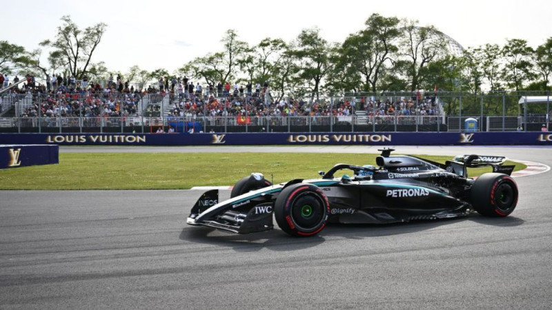 Kanādas GP otrajā treniņā ātrākais "Mercedes" pilots Rasels