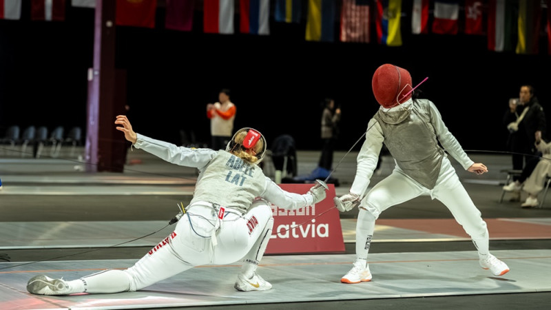 Ābele trijniekā starp eiropietēm Rīgā notikušajā Eiropas kausa posmā kadetiem paukošanā