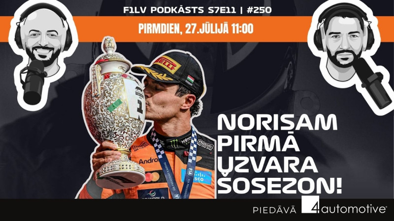 Klausītava | F1LV podkāsts: pēc Ungārijas GP - Norisam pirmā uzvara sezonā!